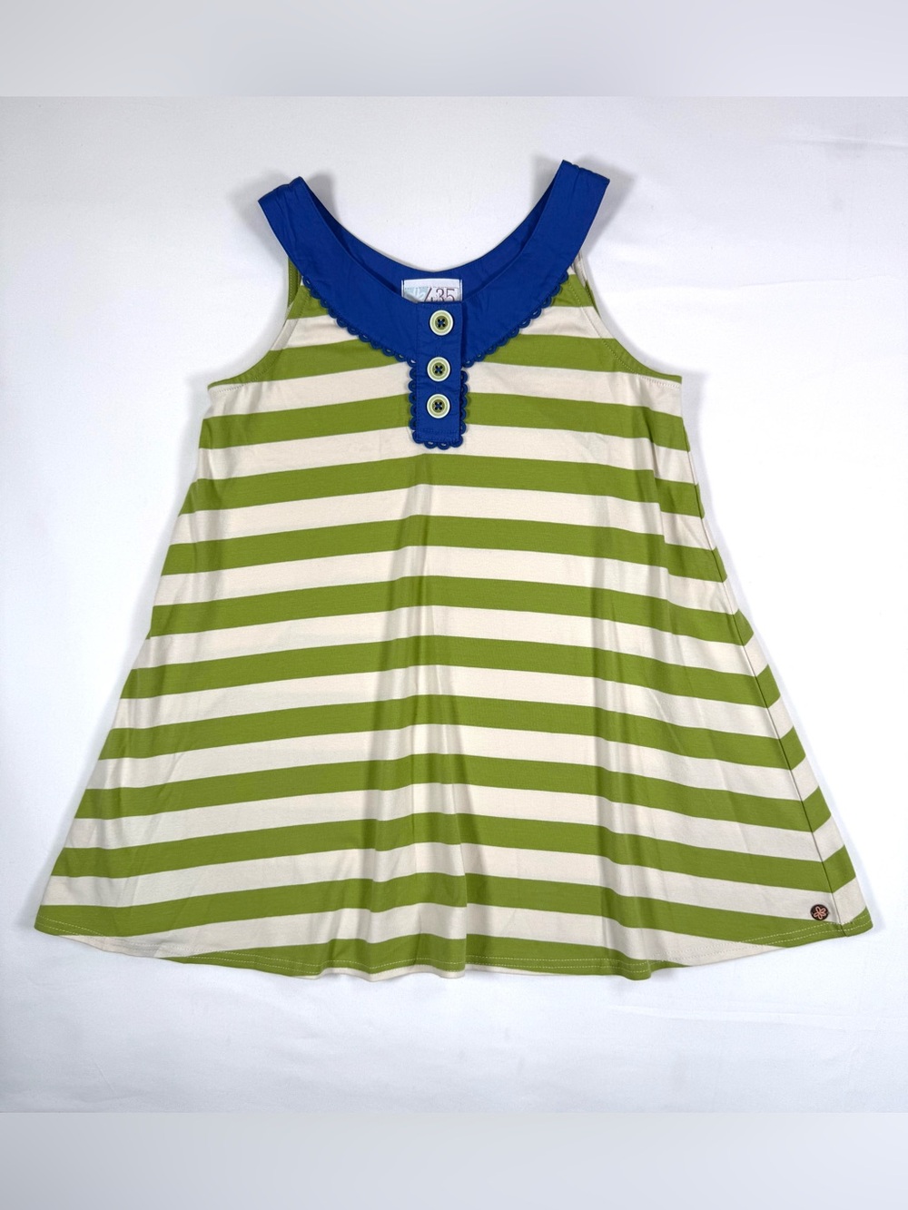 NEW MATILDA JANE Girl Sleeveless Swing Dress 8 Stripe Cottagecore Boutique Twirl